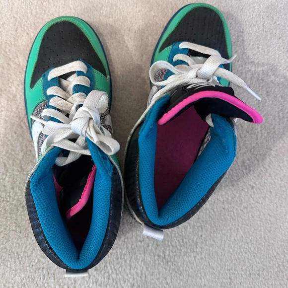 Nike Women’s Dunk High 6.0 'Neon Green Pink' Multicolor High-Top Sneakers 7.5 - Picture 6 of 6